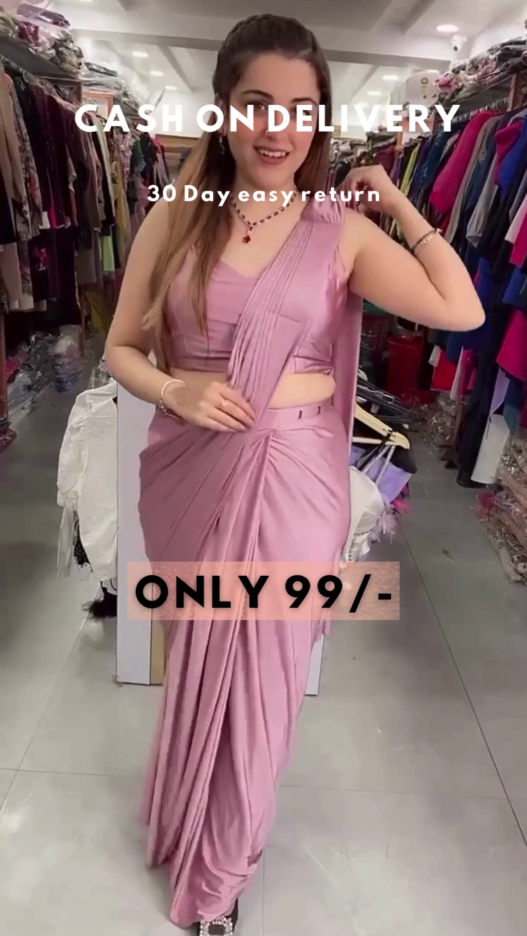 New Bollywood designer silk Pink Saree