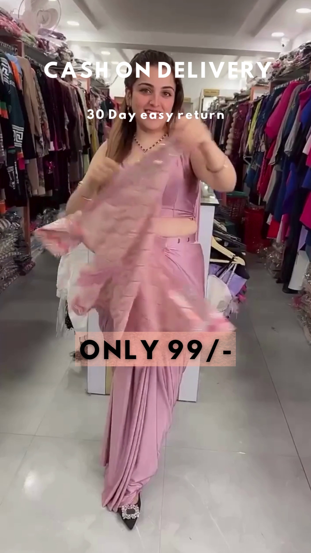 New Bollywood designer silk Pink Saree