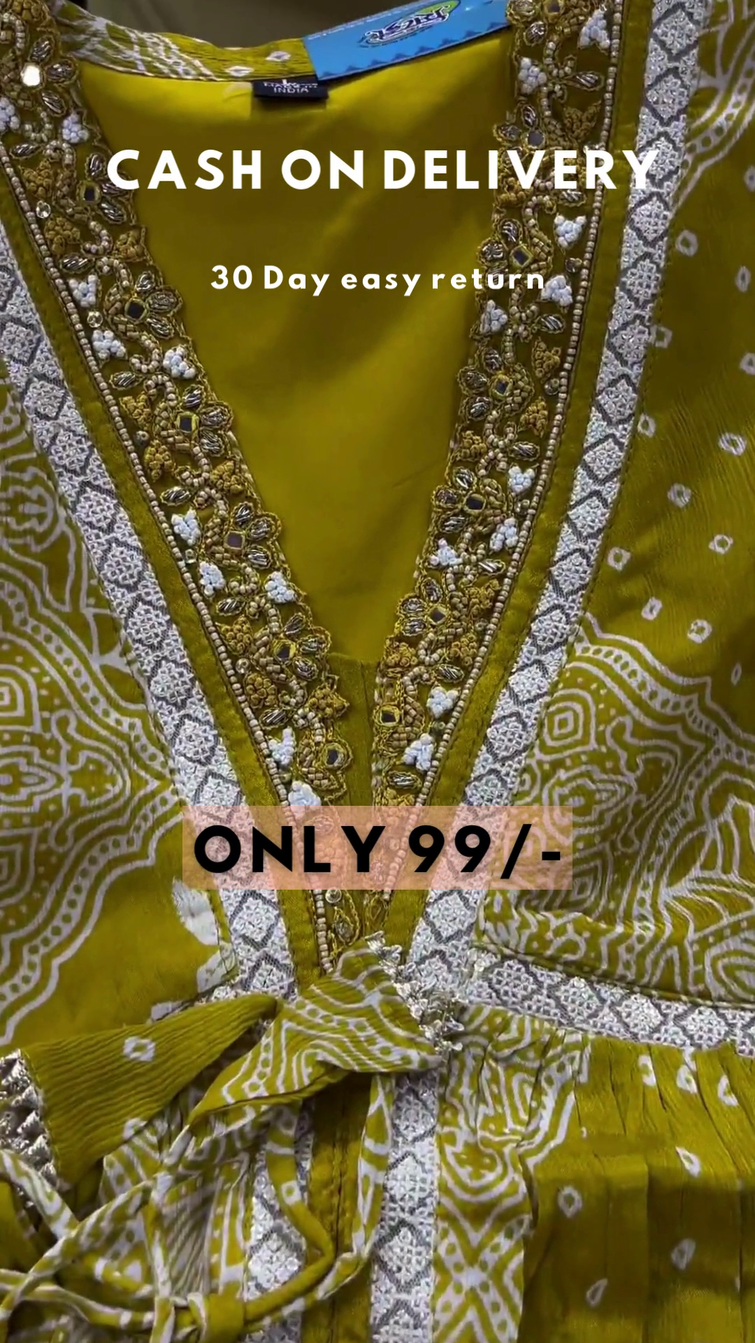 Mulmul Organza Stirling Yellow Anarkali Kurta With Cotton Stirling Yellow Pant