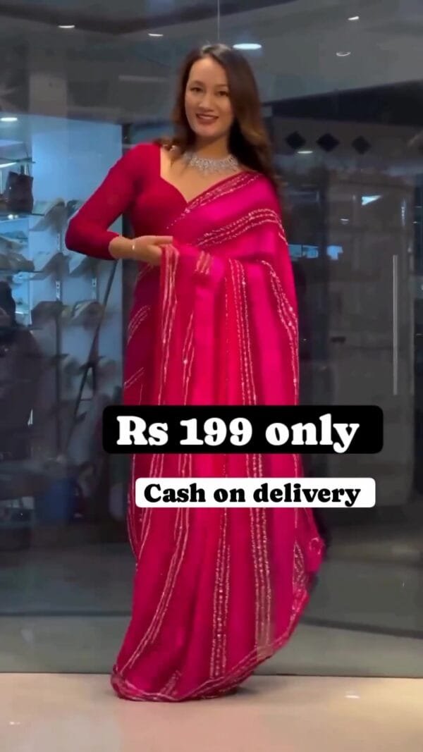 Embellished Organza Saree - Image 2