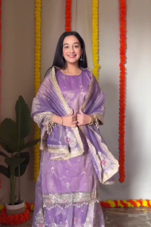 Lavender Embellished Salwar Kameez Set