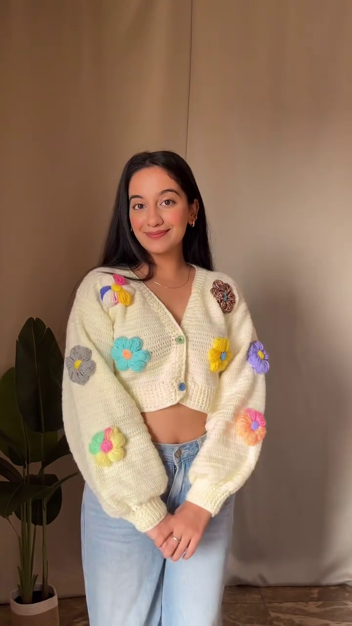 Cherry Blush Knit Cardigan & Skywash Denim Set - Image 3