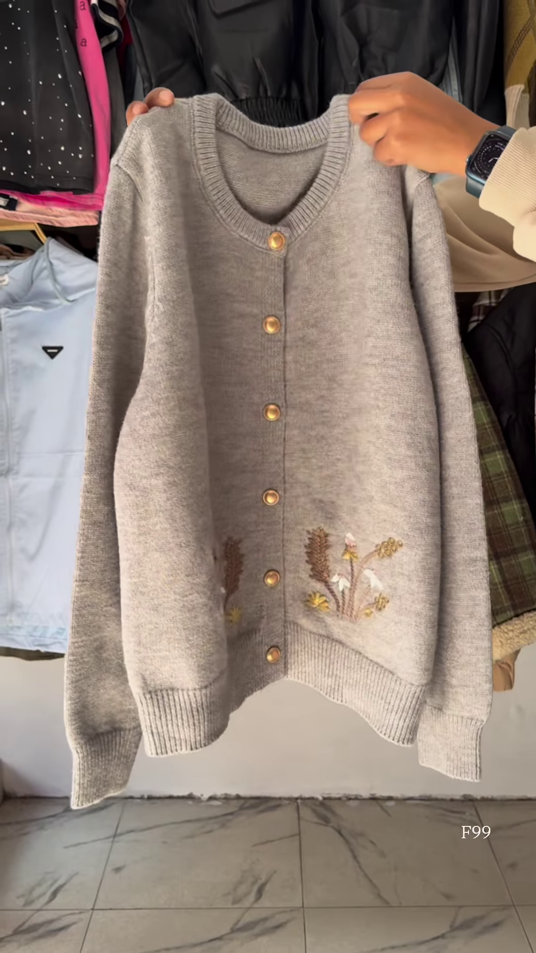 Black Floral Embroidered Button Cardigan β Luxe, Versatile, and Effortlessly Elegant πΌβ¨ - Image 5