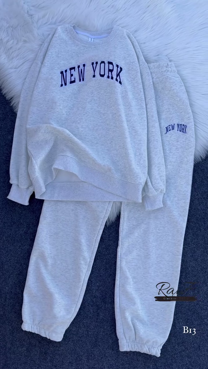 New York Print Black Sweatshirt & Jogger Co-ord Set - Image 4