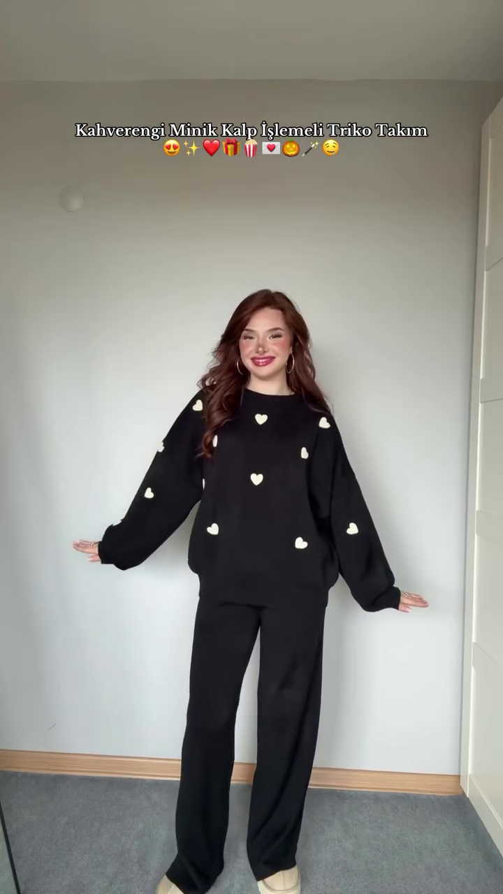 Cute Knit & Pajama Co-ord Sets 🩷 Available in Peach Print, Cream Bow & Grey Bow Variants - Image 4