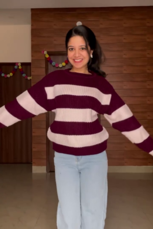 Graphic Knit Sweater Combos 🧶 Paired with Light Blue Jeans – Heart, Flame & Stripe Variants