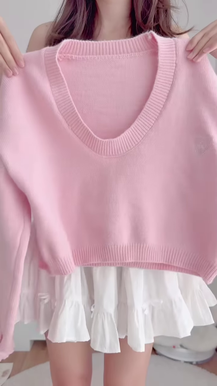 Pastel Knitwear Collection 🧶🎀 With Bow Buttons, Zip Charm & Ribbed Texture – Purple, Blue & Pink Variants - Image 7