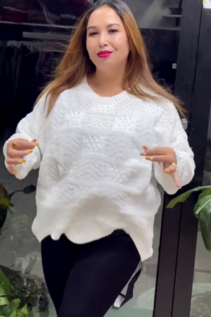 Textured Knit Sweaters 🧶🧥 – White, Maroon & Black Variants with Raised Pattern Detailing