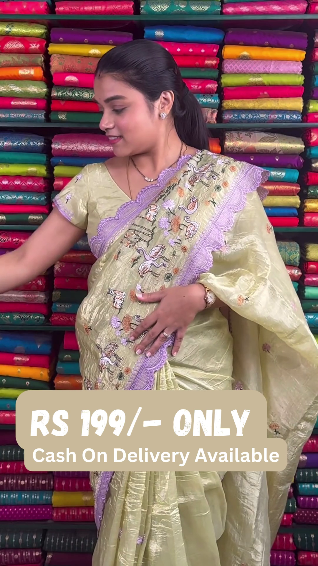 Elegant Embroidered Organza Saree – 4 Color Variants