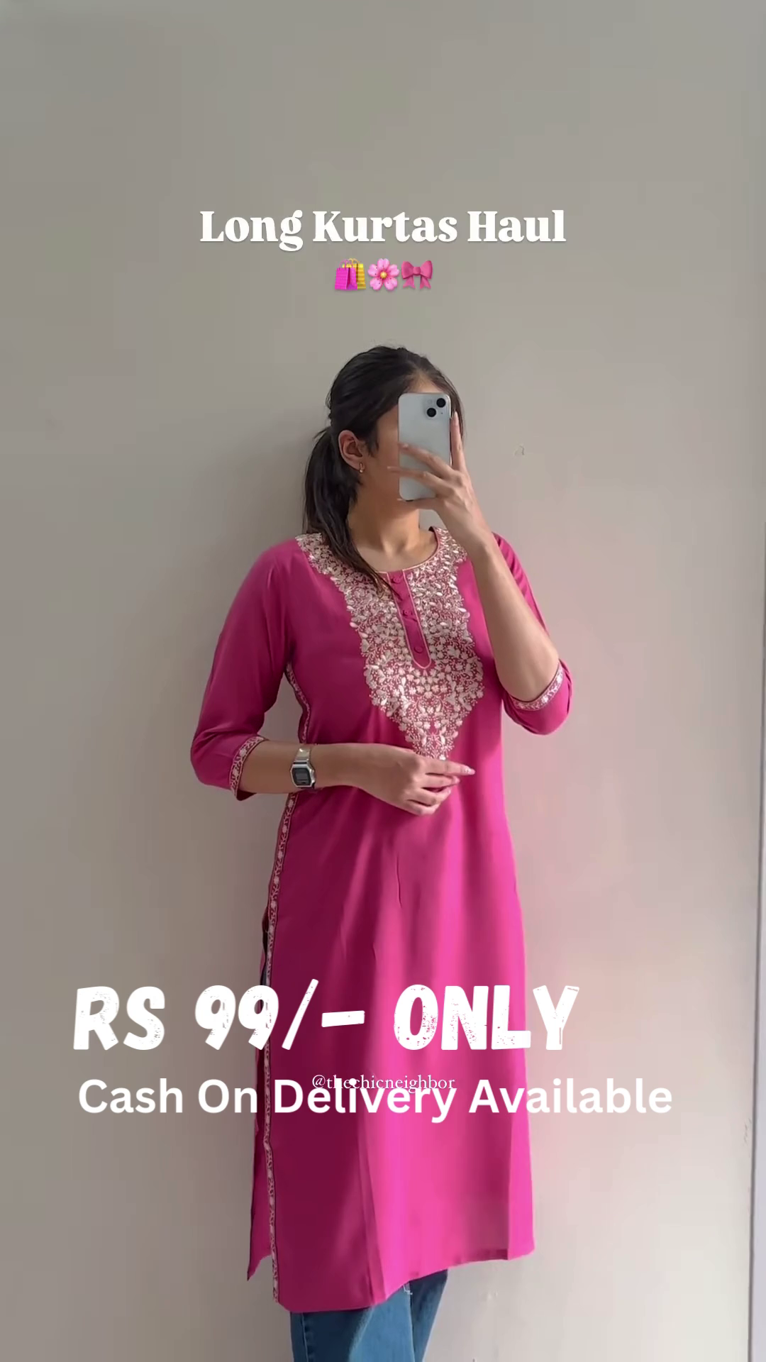 Embroidered Long Kurta – 7 Elegant Colors