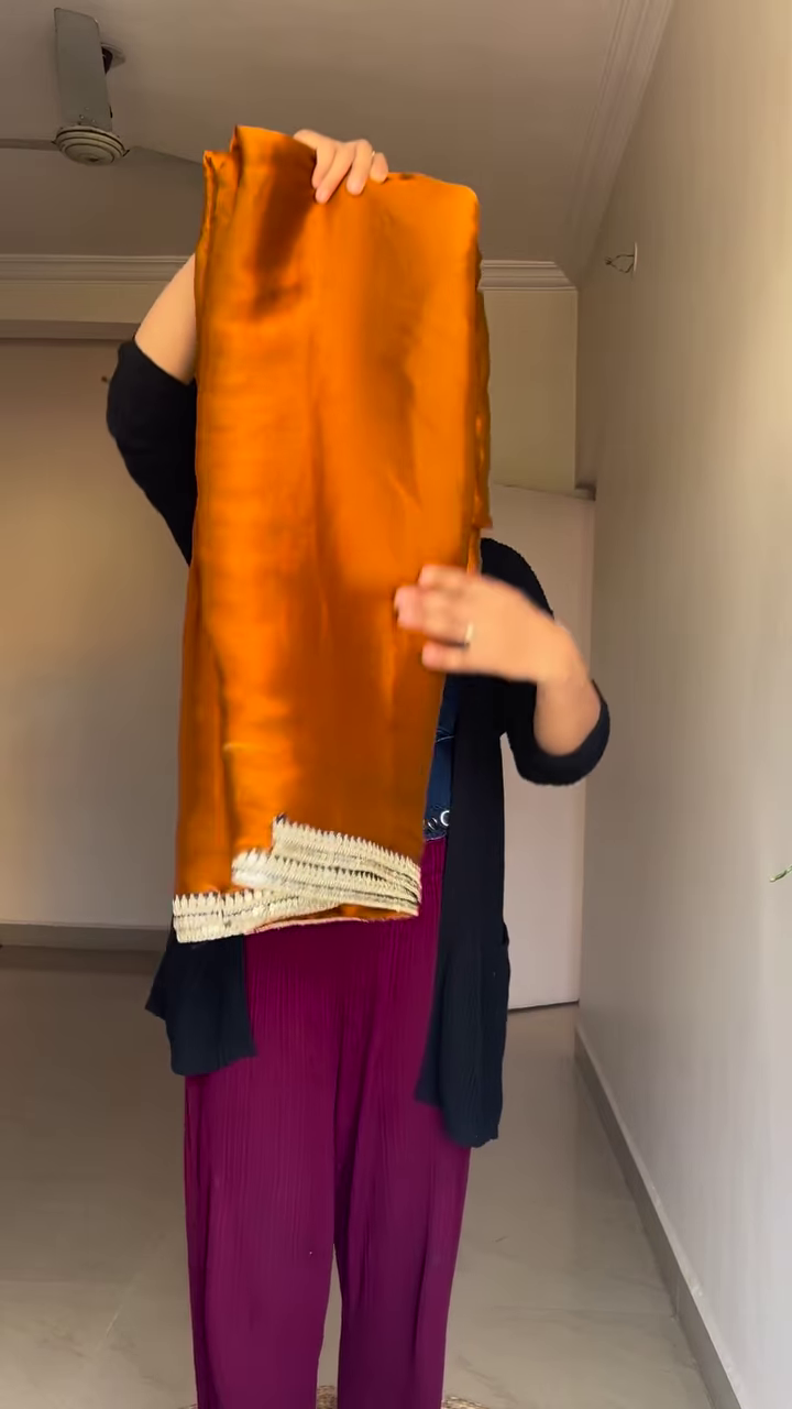 Golden Ochre: Tissue Silk Saree with Fusion Blouse - Image 4