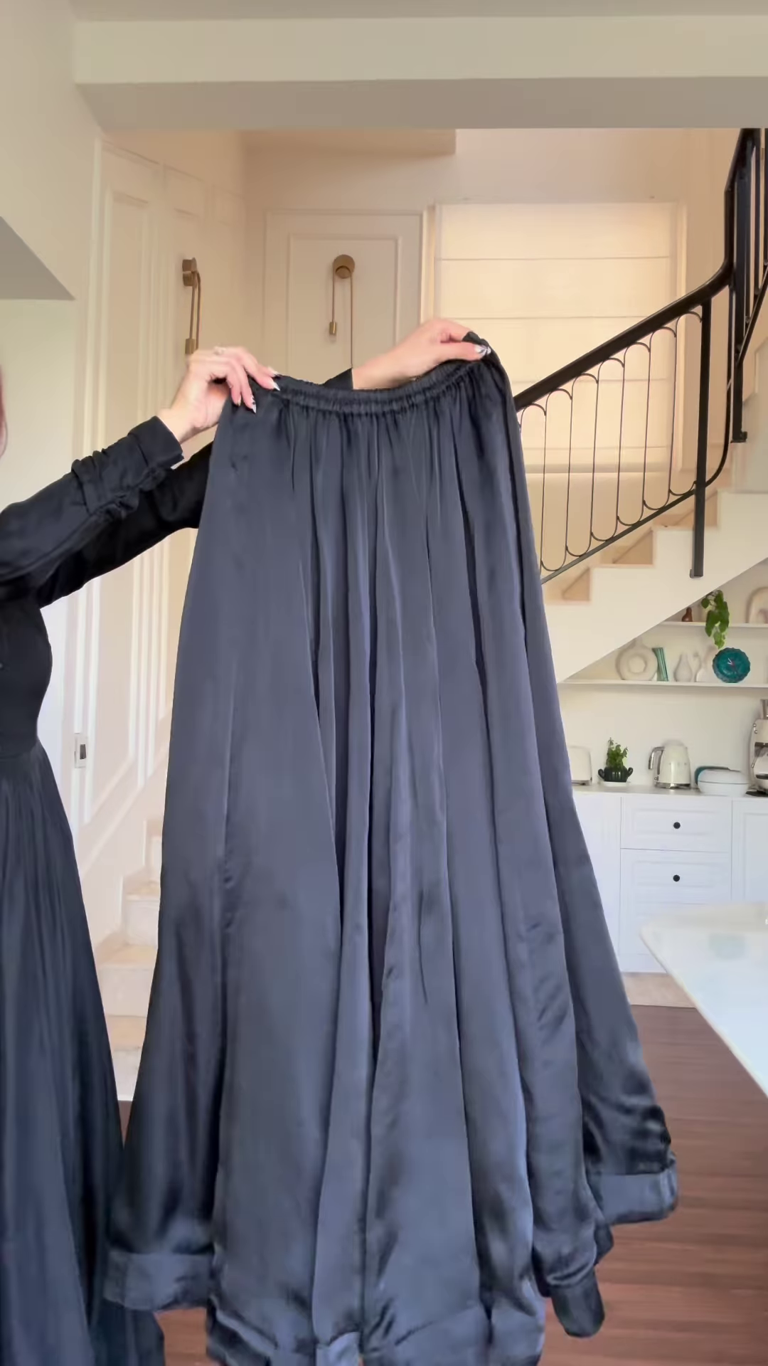 Ebony Elegance: Flared Anarkali with Statement Cutwork Dupatta - Image 2