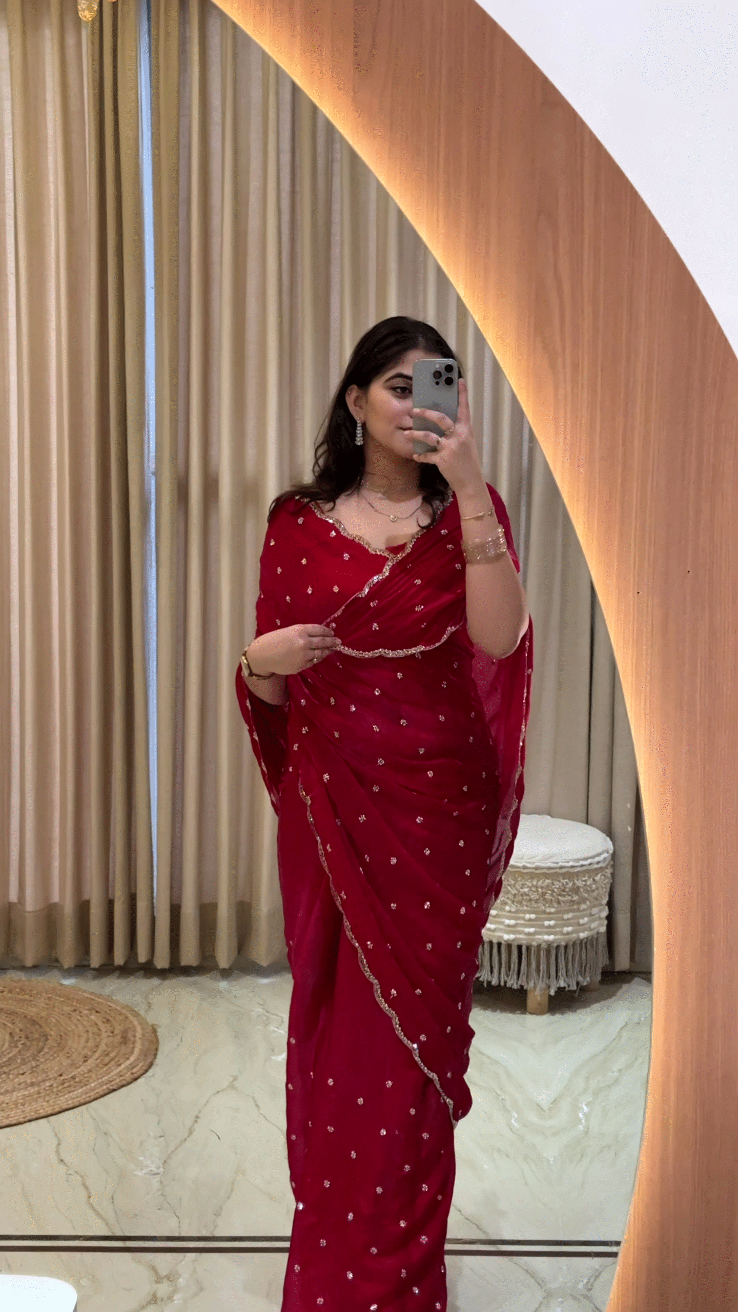 Sunset Copper: Dual-Tone Tissue Silk Saree - Image 3