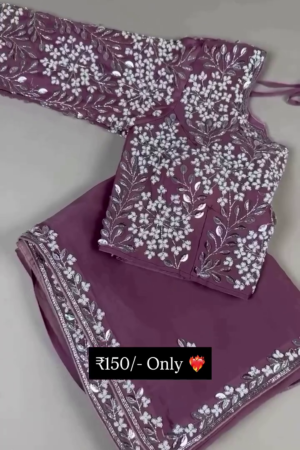 Lavender Mist Silk Saree with Gota Patti Artistry