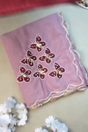 Enchanting Butterfly Embellished Kurta Set β Available in Deep Crimson & Soft Mauve