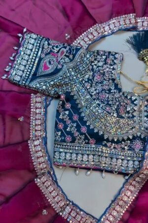 Opulent Velvet & Silk Blend Designer Lehenga Set – Available in Midnight Blue & Royal Wine