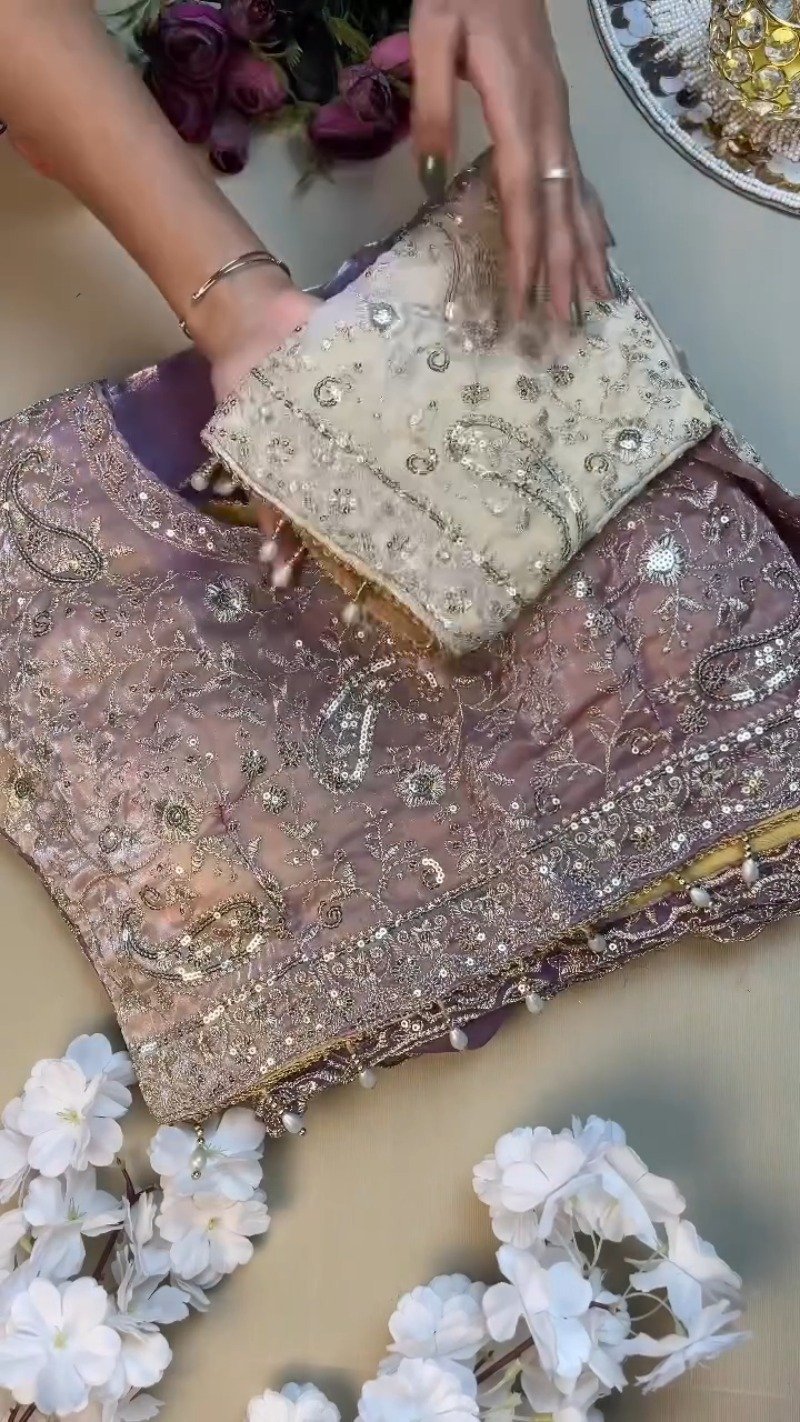 Enchanting Lilac Sequin-Embroidered Lehenga Set โ Available in Lilac & Soft Ivory - Image 3