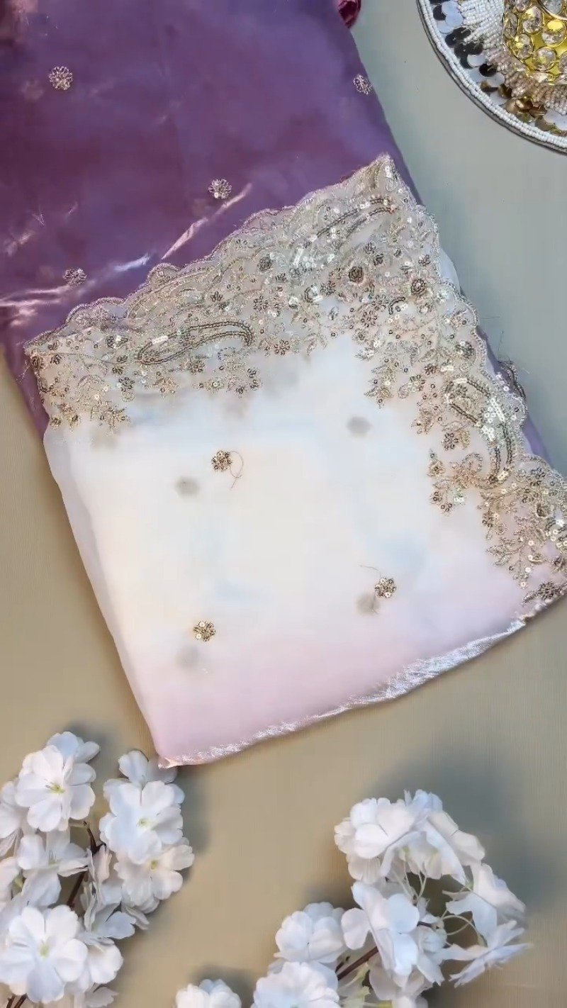 Enchanting Lilac Sequin-Embroidered Lehenga Set โ Available in Lilac & Soft Ivory - Image 4
