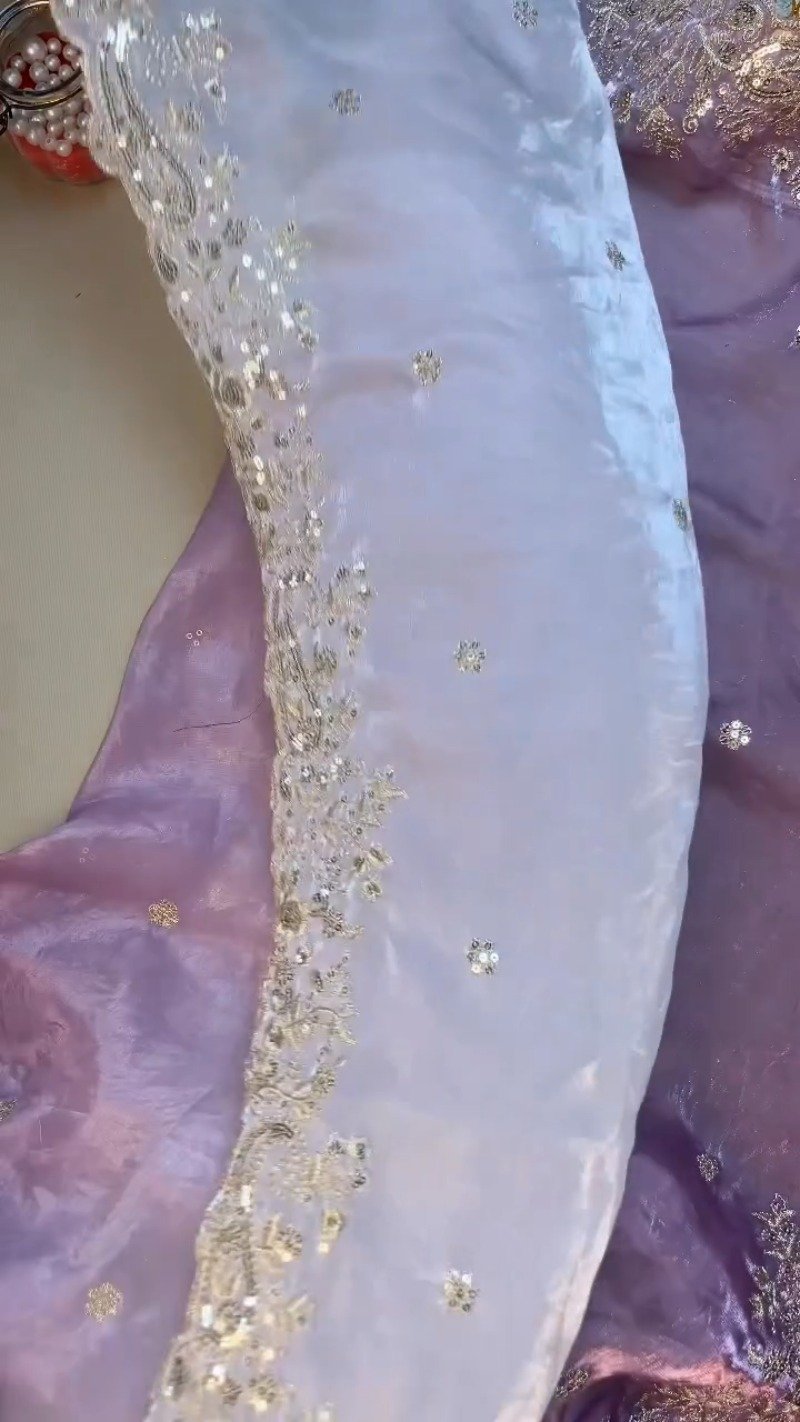 Enchanting Lilac Sequin-Embroidered Lehenga Set โ Available in Lilac & Soft Ivory - Image 5