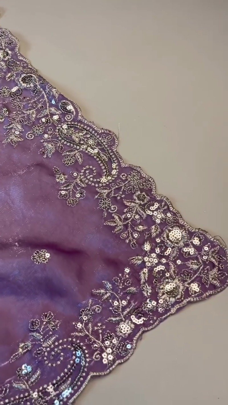 Enchanting Lilac Sequin-Embroidered Lehenga Set โ Available in Lilac & Soft Ivory - Image 6