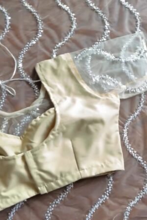 Elegant Pearl & Sequin Embellished Organza Saree Set